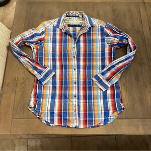 Robert Graham Shirt Men’s Large Alaska Classic Fit‎ 100% Cotton Plaid Button Up